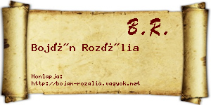 Boján Rozália névjegykártya